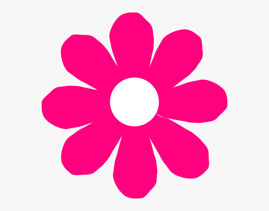 Bright Pink Flower Clip Art A - Pink Clipart Flower, HD Png Download, Free Download