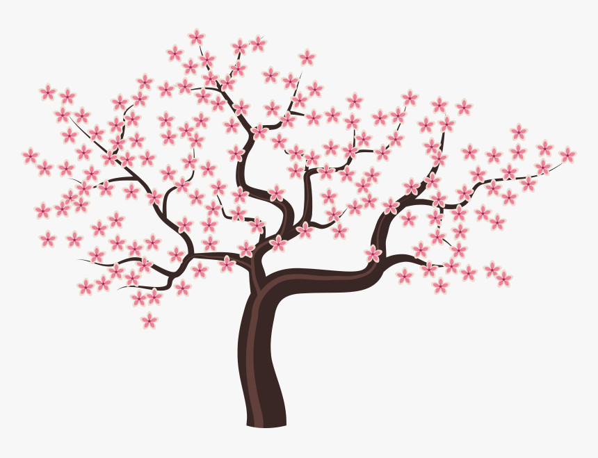 Flower Tree Vector Download Png - Cherry Blossom Tree Clipart, Transparent Png, Free Download