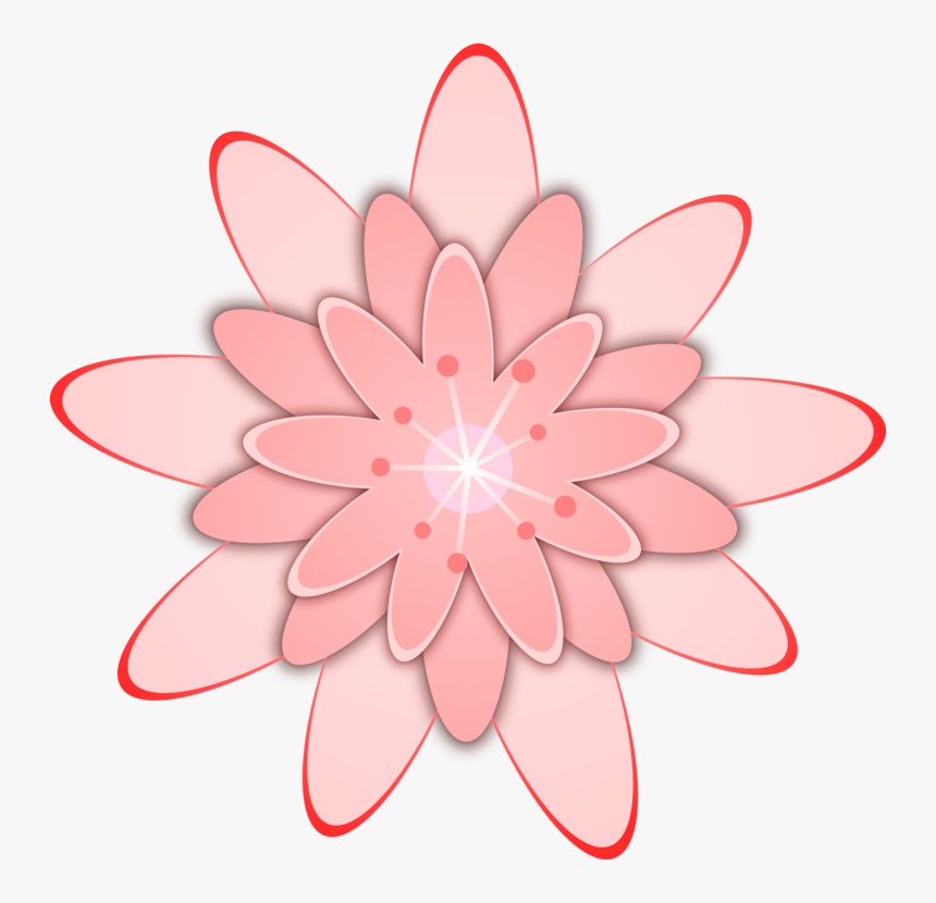 Free Vector Pink Flower Clip Art - Pink Flower Clip Art, HD Png Download, Free Download