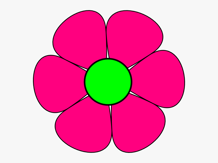 Pink Flower 3 Svg Clip Arts - Draw A Pink Flower, HD Png Download, Free Download