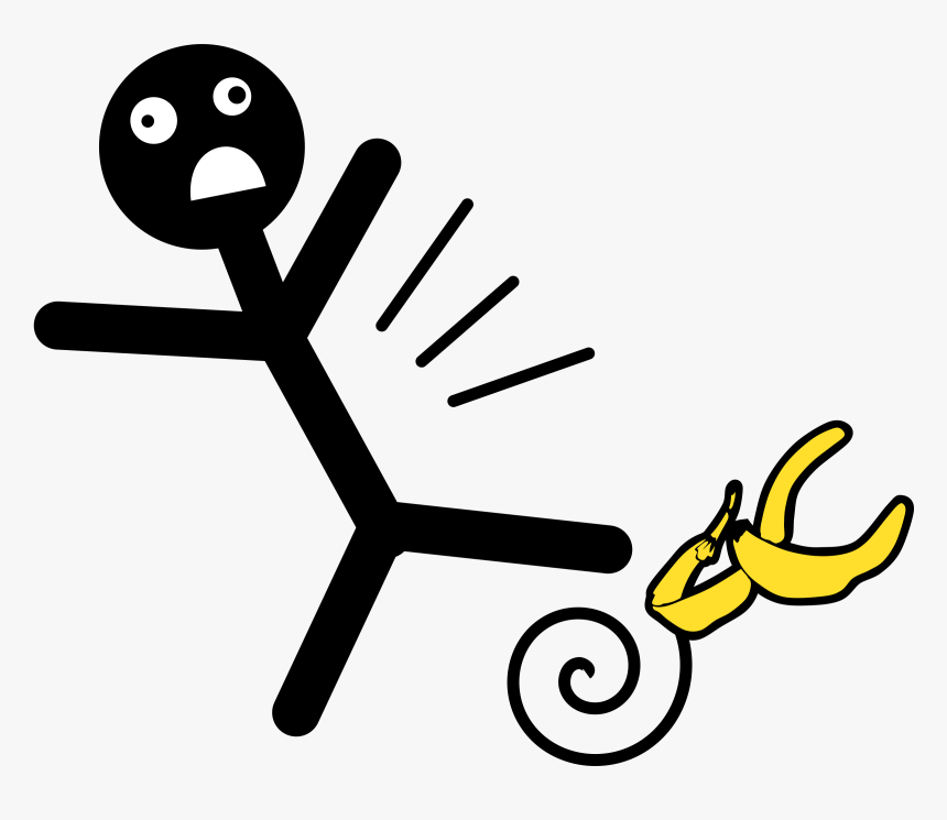 Slipping On Banana Peel Clip Arts - Slipping On Banana Peel Cartoon, HD Png Download, Free Download