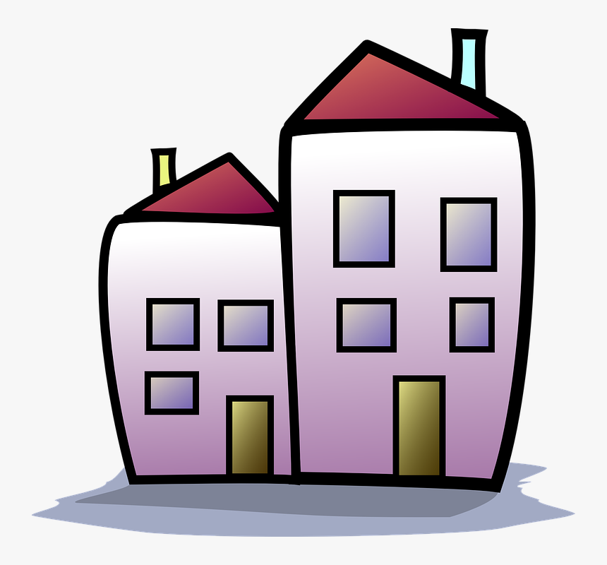 Buildings, Building, House, Home, Cartoon, Homes - Apartment Clipart, HD Png Download, Free Download