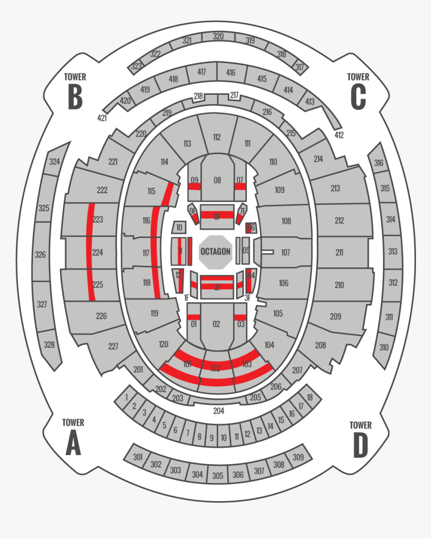 Ufcr 217 Official Ticket Packages On Sale - Msg Seating Chart Octagon, HD Png Download, Free Download