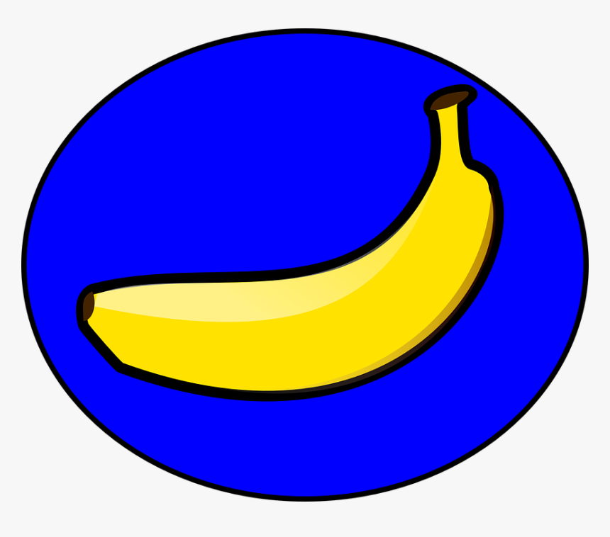 Banana, Fruit, Yellow, Healthy, Fresh, Food, Vegetarian - Banana Face Clip Art With Blue Background, HD Png Download, Free Download