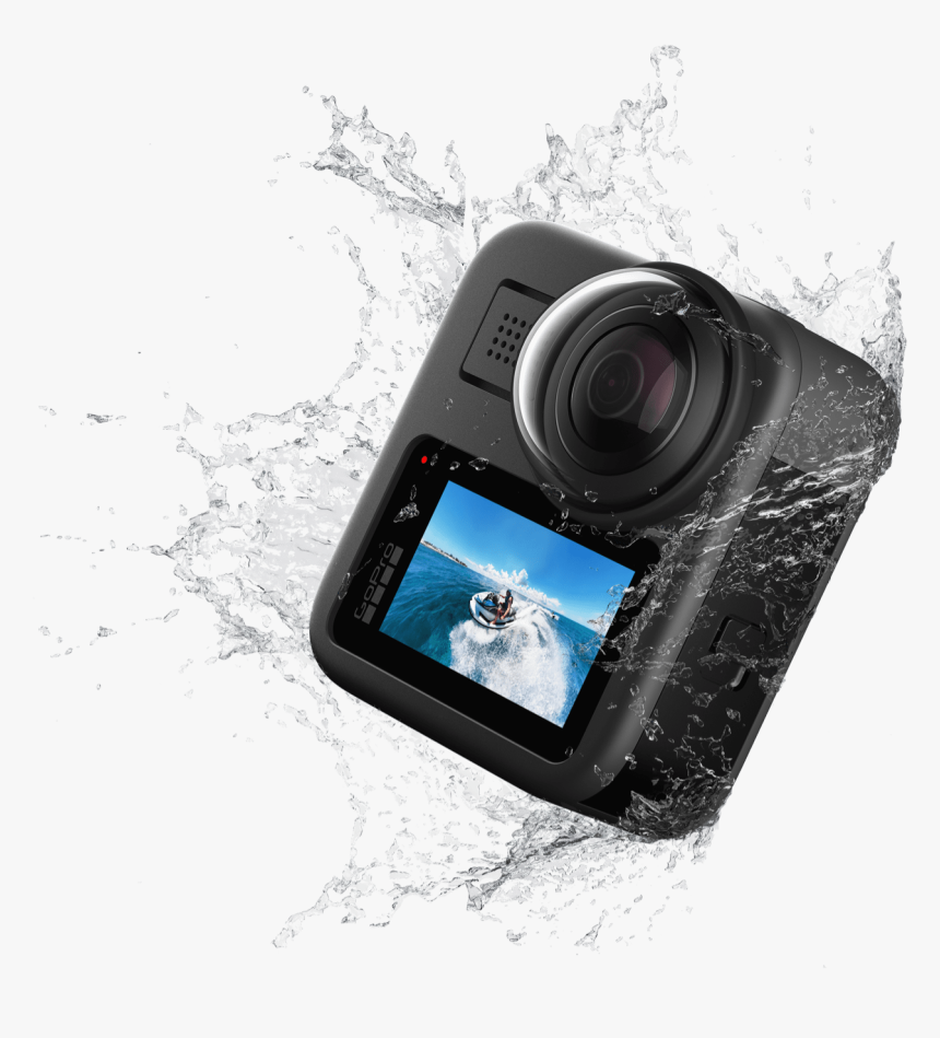 Max Being Splashed By Water To Demonstrate The Camera’s - Gopro Hero Max 360, HD Png Download, Free Download