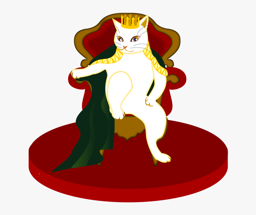 King, Cat, Those In Power, Throne, Heroes - Cat On Throne Cartoon, HD Png Download, Free Download