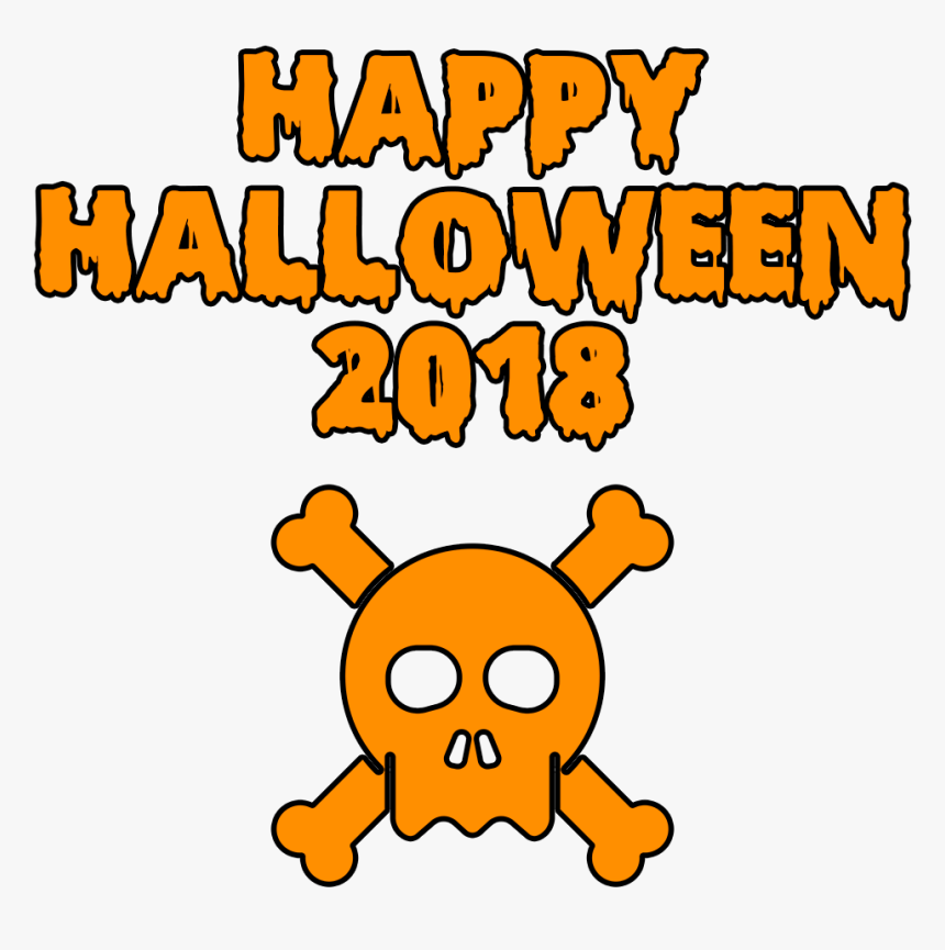 Happy Halloween 2018 Scary Skull Bloody Font - Imagenes En Png De Halloween 2018, Transparent Png, Free Download