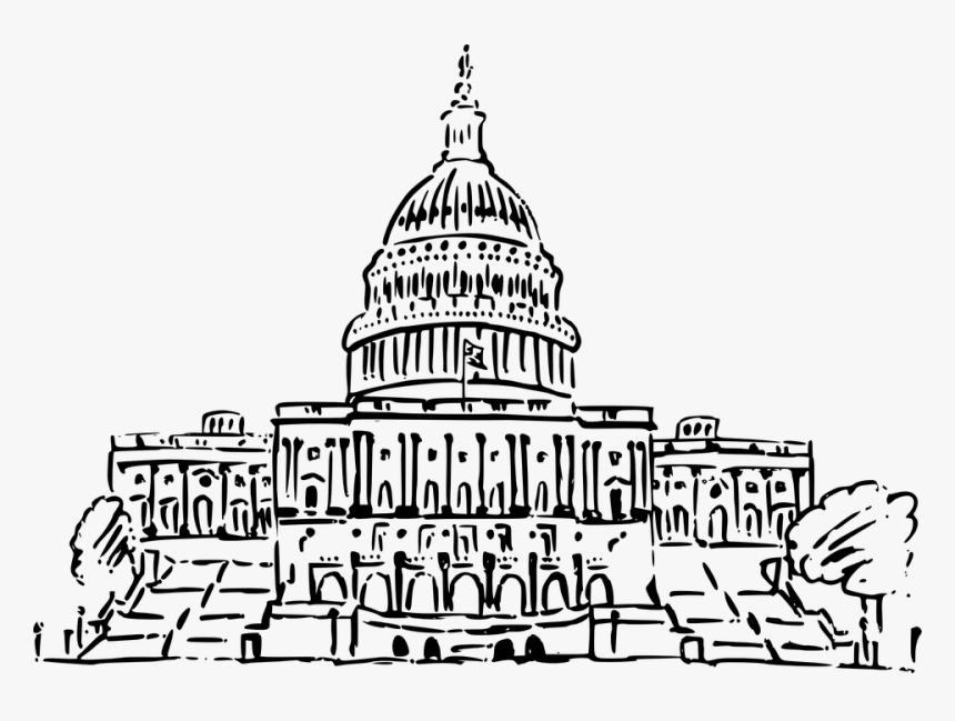 Capitol, Building, Sketch, Usa, United, States, America - Capitol Building Clipart, HD Png Download, Free Download