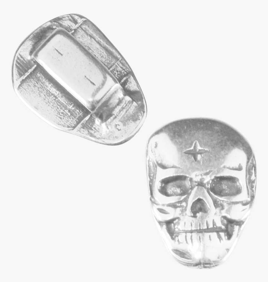 10mm Flat Scary Skull Slider Ant Silver- Antique Sliver - Skull, HD Png Download, Free Download