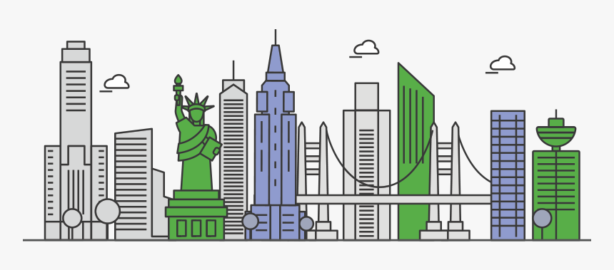 Cartoon New York Skyline Png, Transparent Png, Free Download