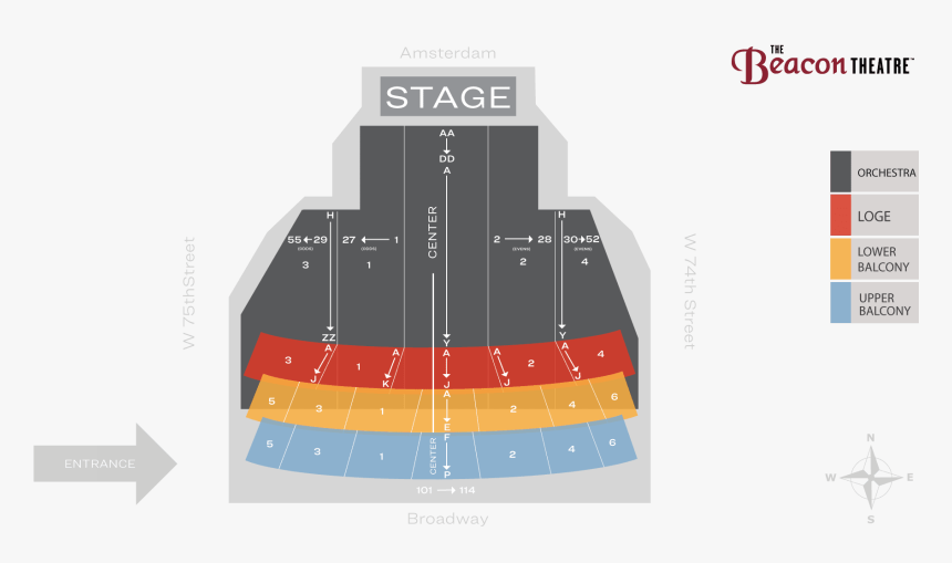 Seat Number Beacon Theater Seating Chart, HD Png Download, Free Download