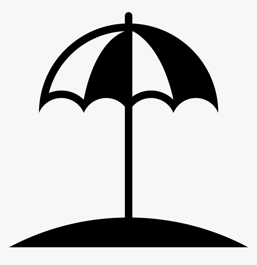 Umbrella Beach Vector Black, HD Png Download, Free Download