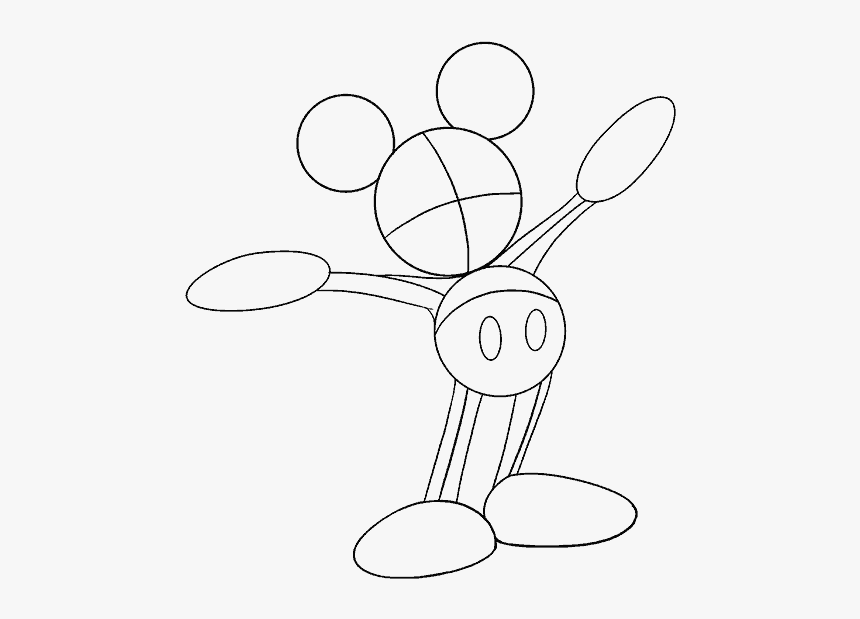 How To Draw Mickey Mouse - Cartoon, HD Png Download, Free Download