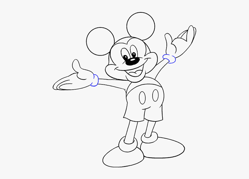 How To Draw Mickey Mouse - Mickey Mouse Png Drawing, Transparent Png, Free Download