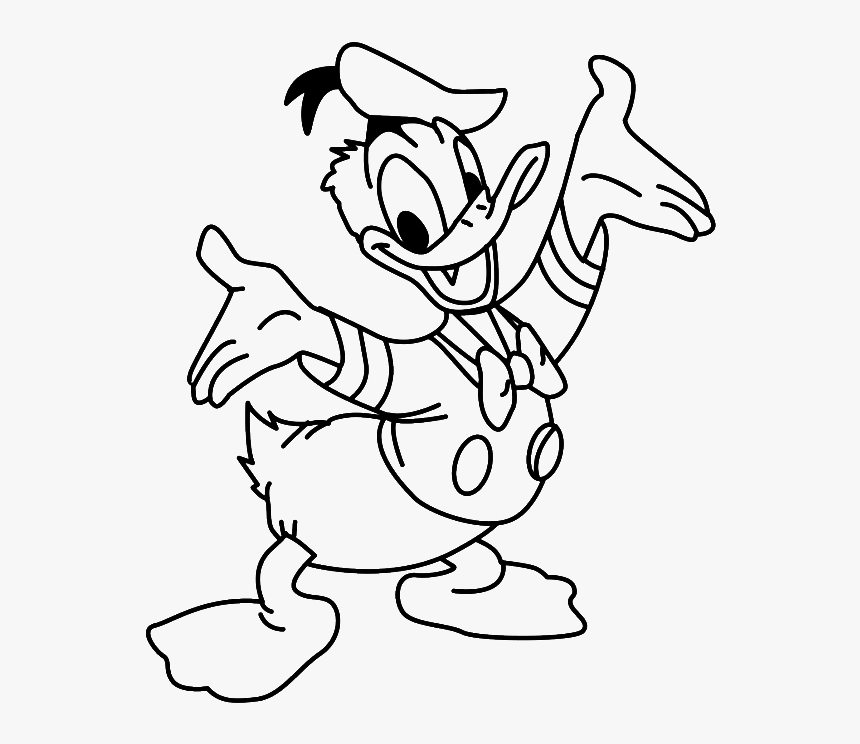 Cliparts For Free Download - Coloring Page Of Donald Duck, HD Png Download, Free Download