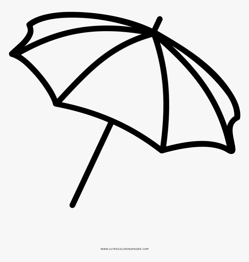 Beach Umbrella Coloring Page - Sombrilla De Playa Para Colorear, HD Png Download, Free Download