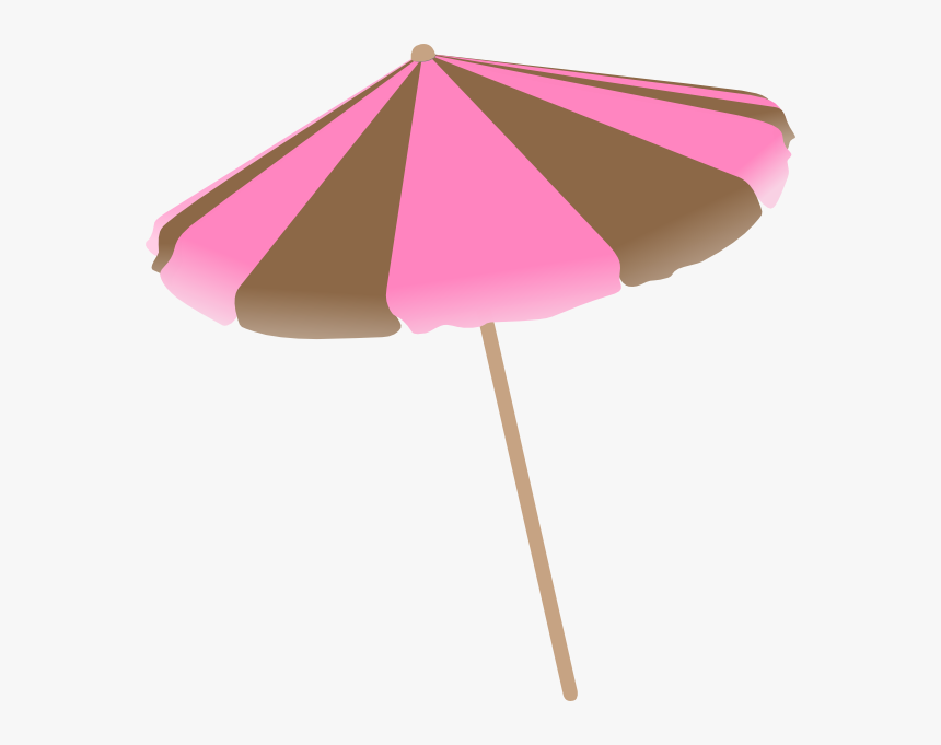 Pink Beach Umbrella Clipart - Pink And Brown Umbrella, HD Png Download, Free Download