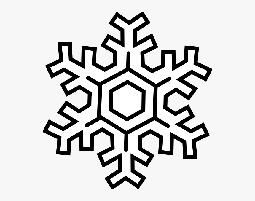 Snow Clip Art Black And White Clipart Download - Cartoon Snowflake Transparent Background, HD Png Download, Free Download