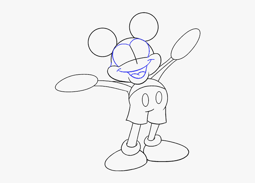 How To Draw Mickey Mouse - Line Art, HD Png Download, Free Download