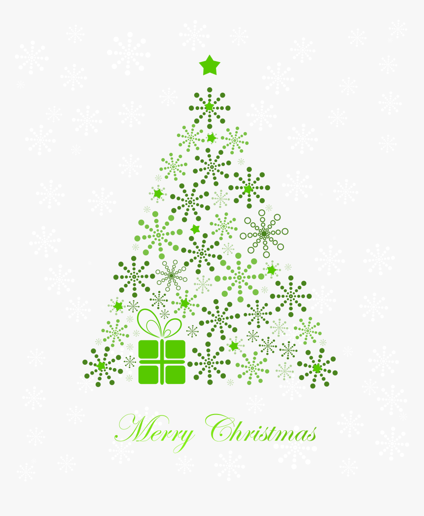 Banner Stock Christmas Clip Art Green Snowflake Transprent - Green Christmas Tree Vector, HD Png Download, Free Download