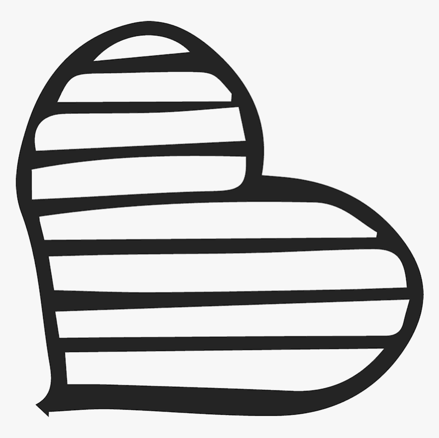 Transparent Distressed Heart Clipart - Black And White Striped Heart, HD Png Download, Free Download