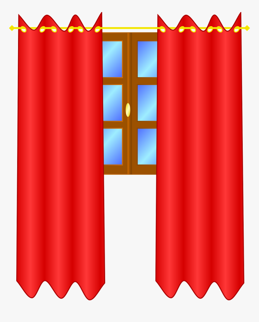 Window With Curtains Clipart, HD Png Download, Free Download