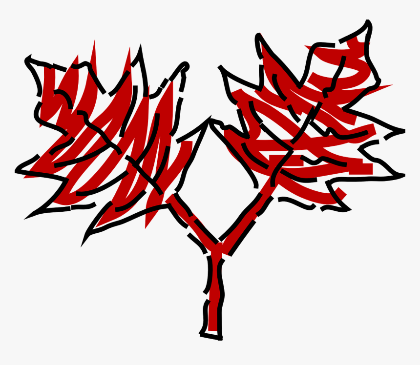 Leaves Red Tree Two Plant Autumn Fall Season - Trist Efterår Træ Png, Transparent Png, Free Download