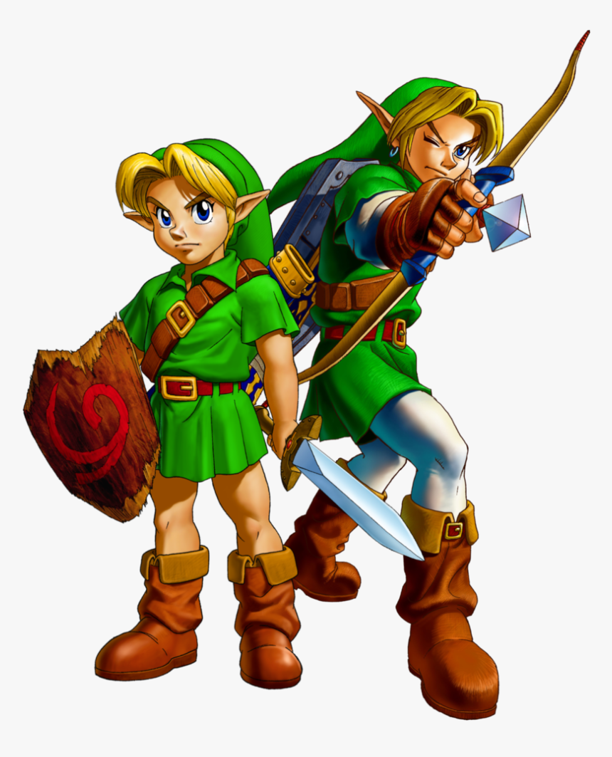 Zelda Ocarina Of Time Png - Ocarina Of Time Young Link And Adult Link, Transparent Png, Free Download