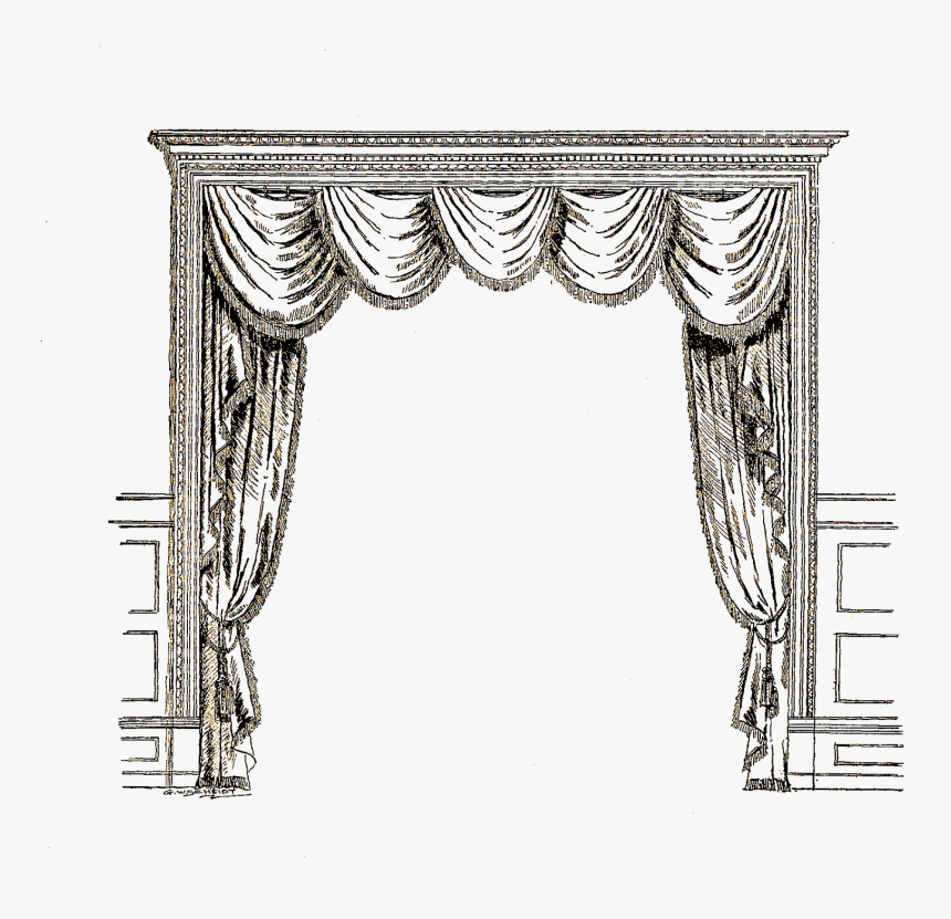 Open Door With Curtains Clip Arts - Curtain, HD Png Download, Free Download