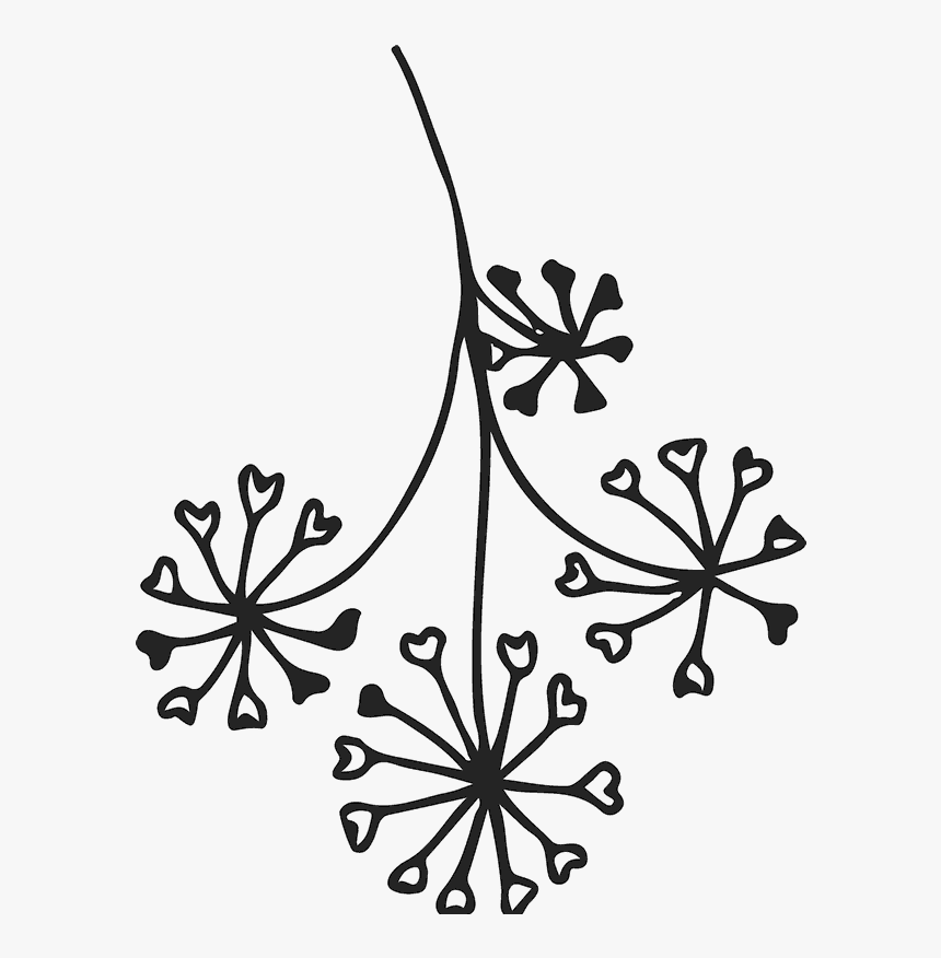 Dandelion Clocks Of Hearts Rubber Stamp, HD Png Download, Free Download