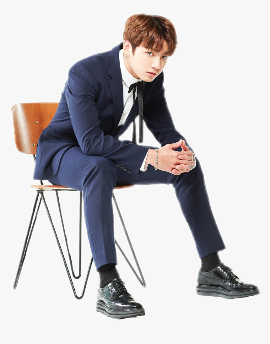 Jungkook Sitting On Chair , Png Download - Jungkook Png Chair, Transparent Png, Free Download