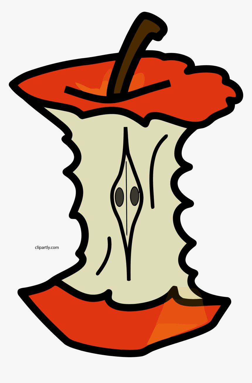 Apple Core Bite Clipart - Apple Core Clipart, HD Png Download, Free Download