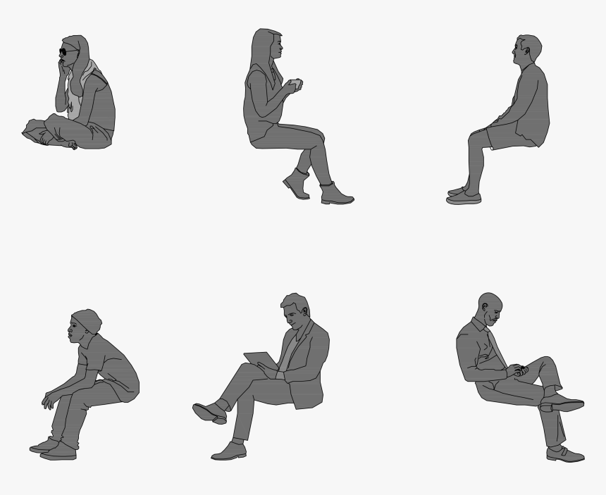 Transparent Person Sitting Silhouette Png - Sit People Dwg, Png Download, Free Download