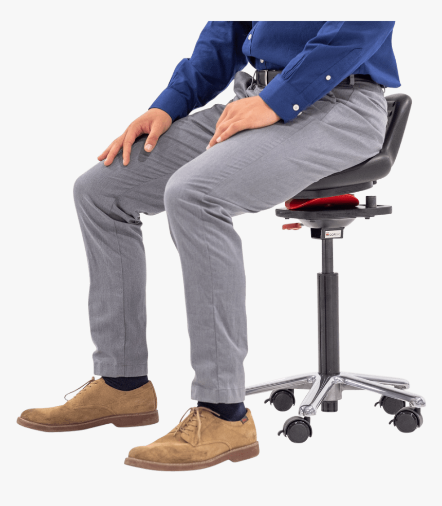 Person Sitting In Active Chair - Office Chair, HD Png Download, Free Download