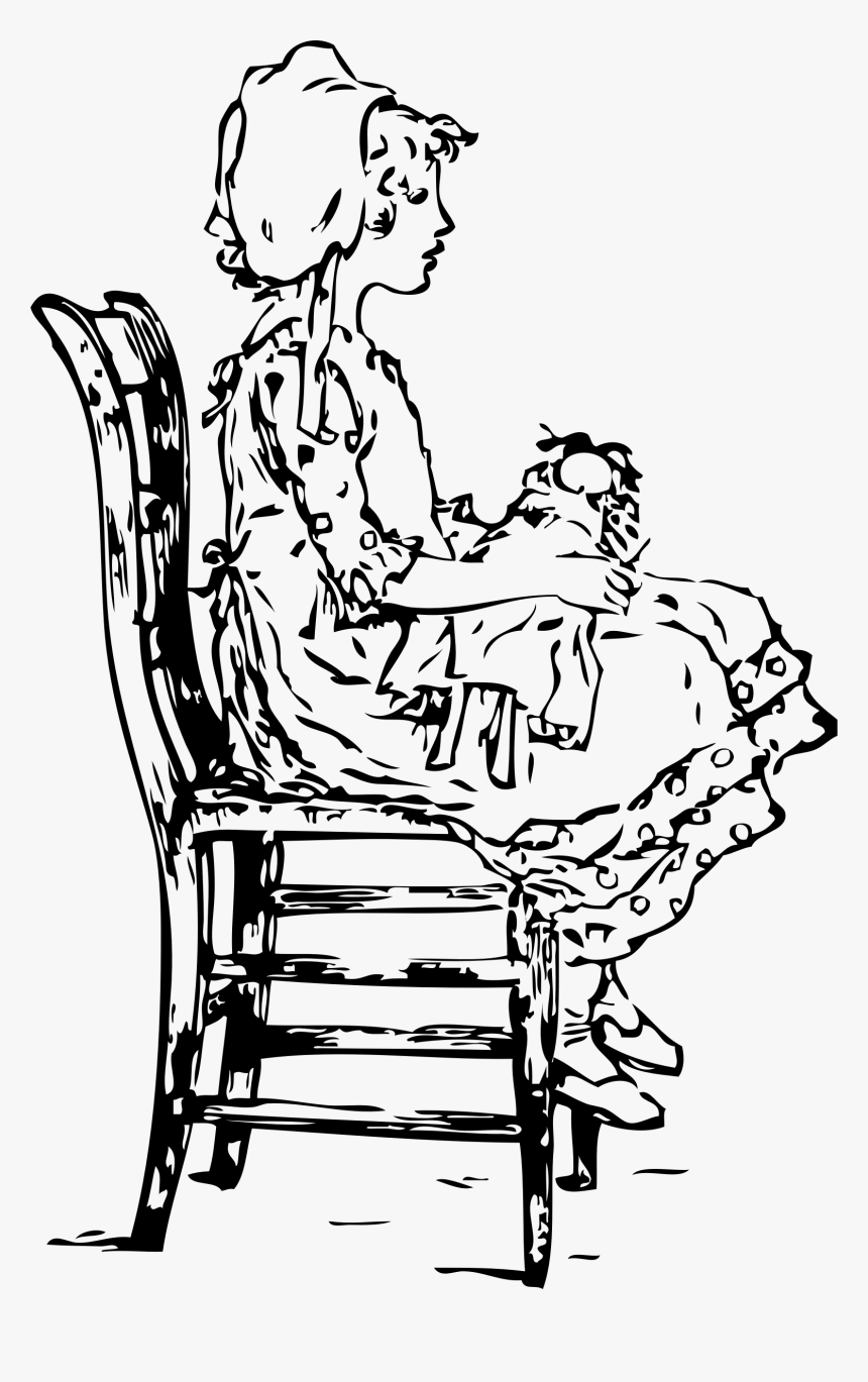 Girl Sitting On A Chair Clip Arts - Draw A Girl Sitting, HD Png Download, Free Download