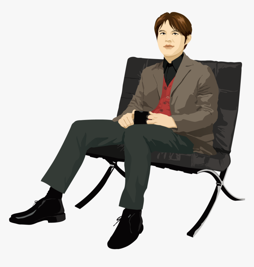 Man Sitting Position Clip Art - People Discuss Vector Png, Transparent Png, Free Download