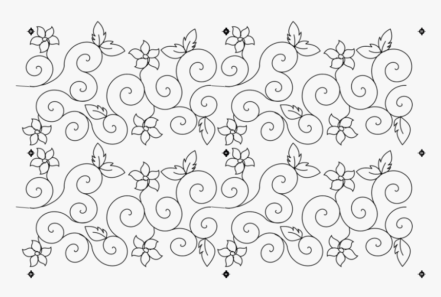 Black & White Star And Swirly Line Pattern, HD Png Download, Free Download
