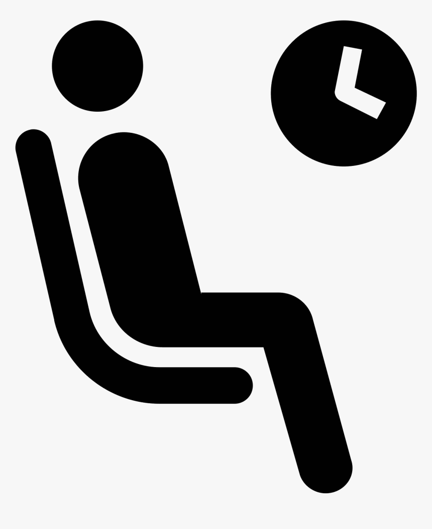 This Icon Features A Man Sitting In A Chair Under A - Waiting Room Icon Png, Transparent Png, Free Download