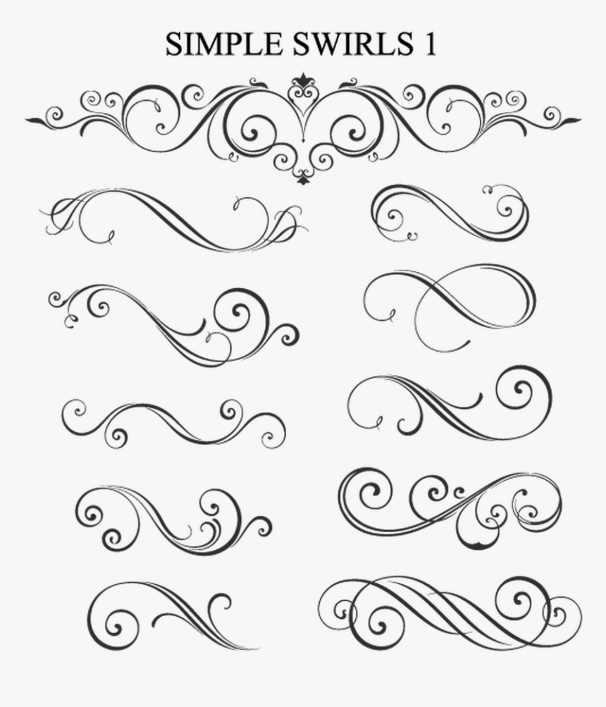 Swirl Clipart Calligraphy - Ornate Motifs, HD Png Download, Free Download