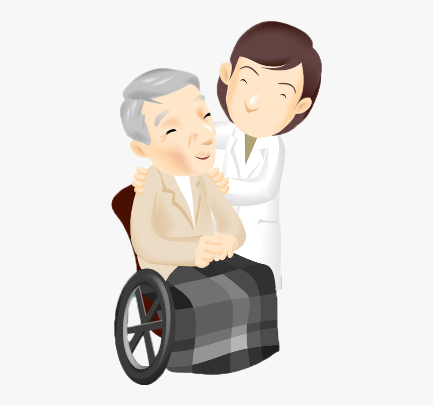 Age Earwax Disease A - Old People Wheelchair Cartoons, HD Png Download, Free Download