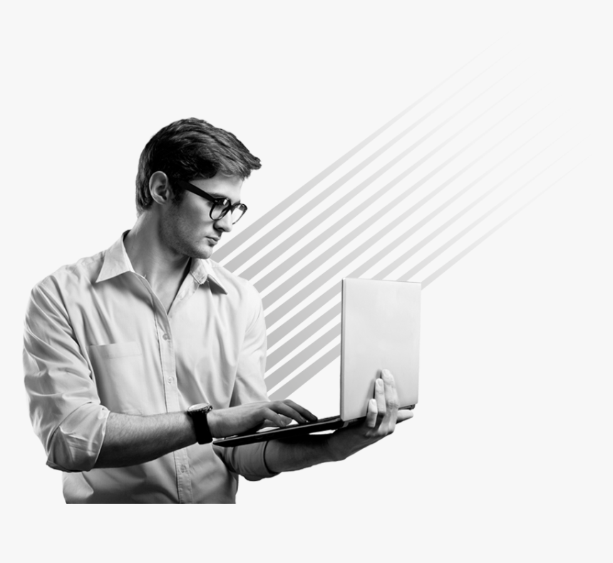 Man With Laptop Png, Transparent Png, Free Download