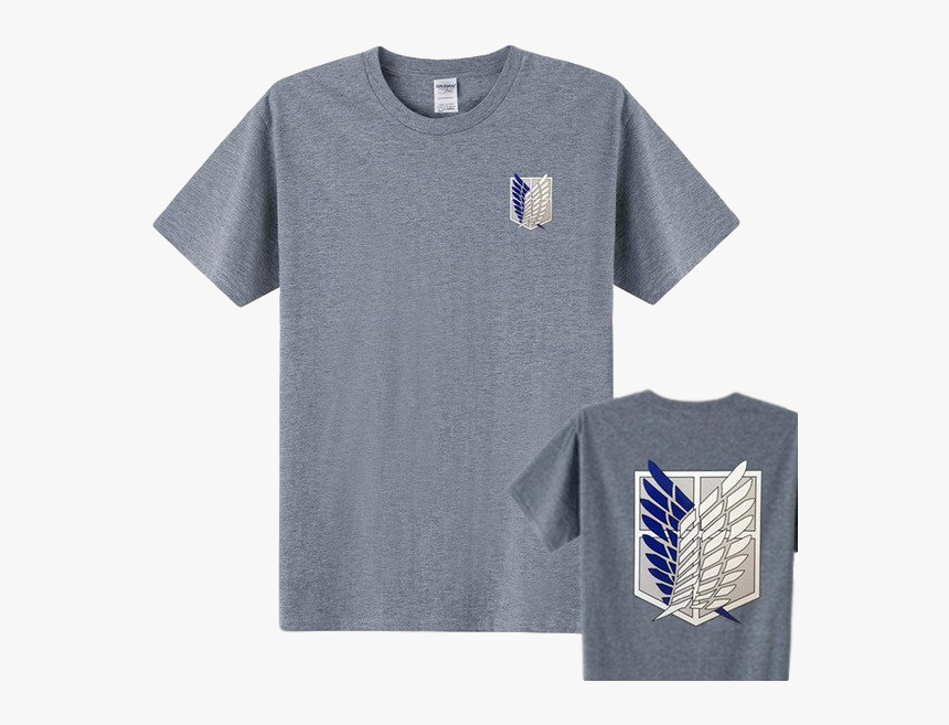 Attack On Titan Grey/blue Wings Of Freedom Shirt", HD Png Download, Free Download