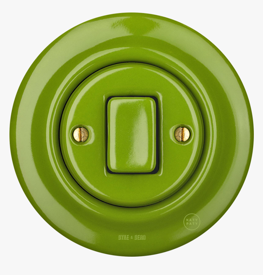 Porcelain Wall Switch Green Fat Button - Circle, HD Png Download, Free Download