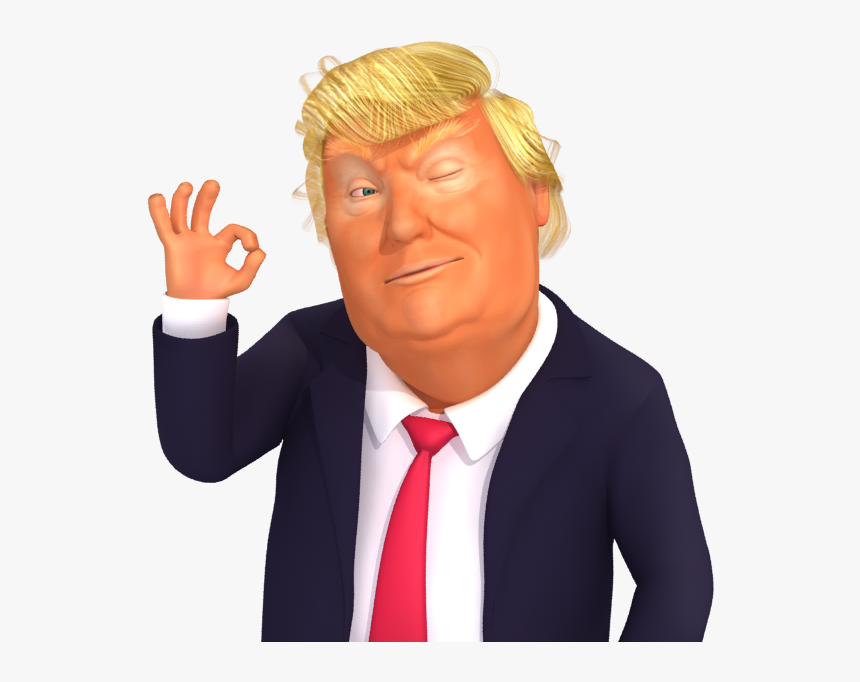 #trumpstickers Okey Trump 3d Caricature Emoji - Okey Trump, HD Png Download, Free Download