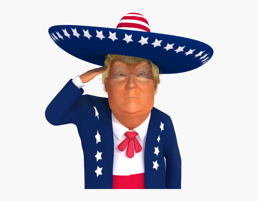 #trumpstickers Salute 3d Mexican Trump Caricature - Trump Saluting Transparent Background, HD Png Download, Free Download