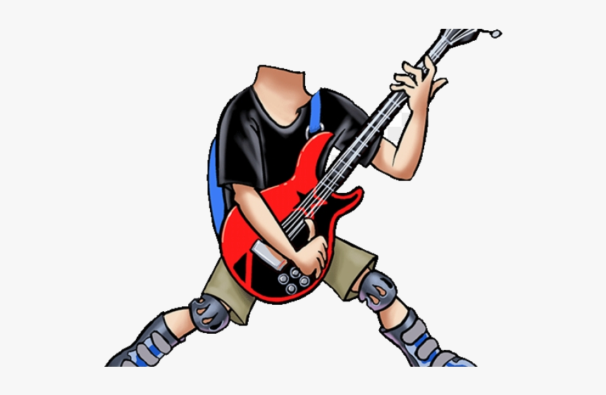 Guitar Bass Clipart Caricature Cartoon Transparent - Illustration, HD Png Download, Free Download