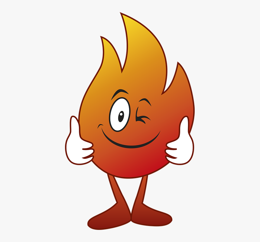 Caricature, Drawing, Fire, Flames, Campfire, Burning - Cartoon Fire With Face, HD Png Download, Free Download