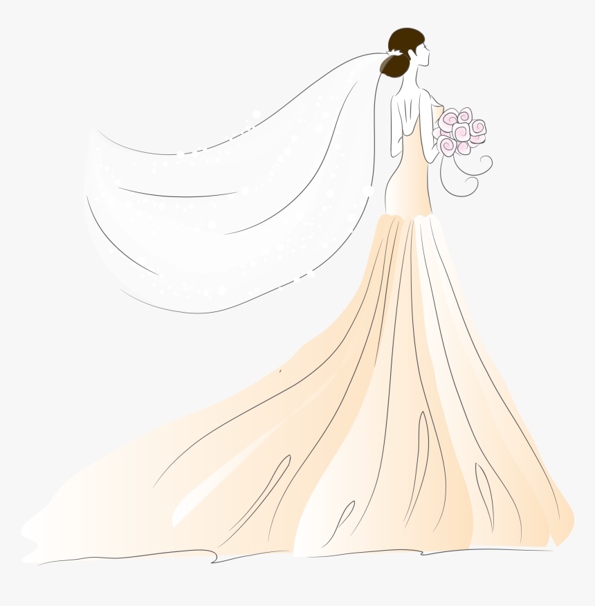 Bride Contemporary Western Wedding Dress - Wedding Gown Vector Png, Transparent Png, Free Download