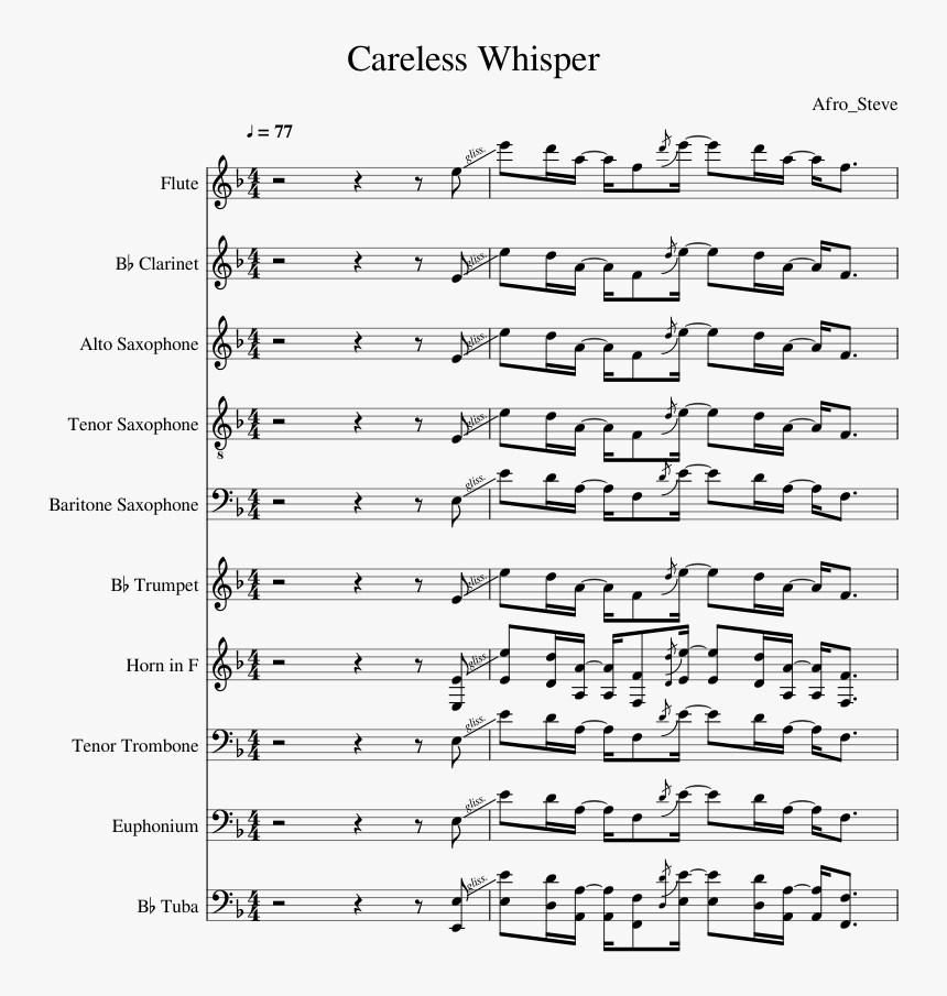 Transparent Clarinet Tenor - Bari Sax Careless Whisper, HD Png Download, Free Download