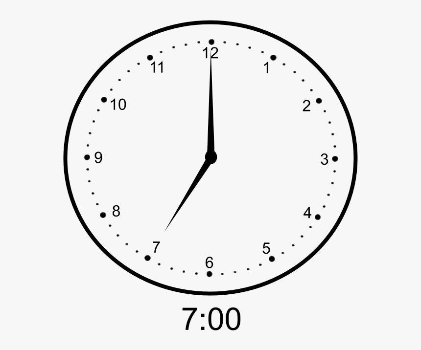 Clock Face, - Analog Clock At 7, HD Png Download, Free Download